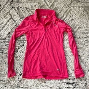 Pink Under Armour Heat Gear Track Jacket Zip Up